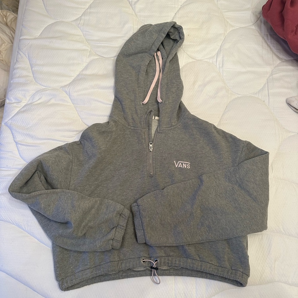 Vans Cropped Gray Pullover Hoodie